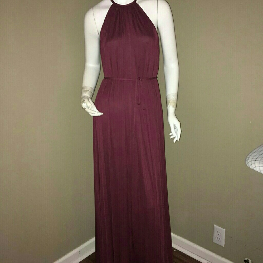 David's Bridal Wine Colored Bridesmaid Dress